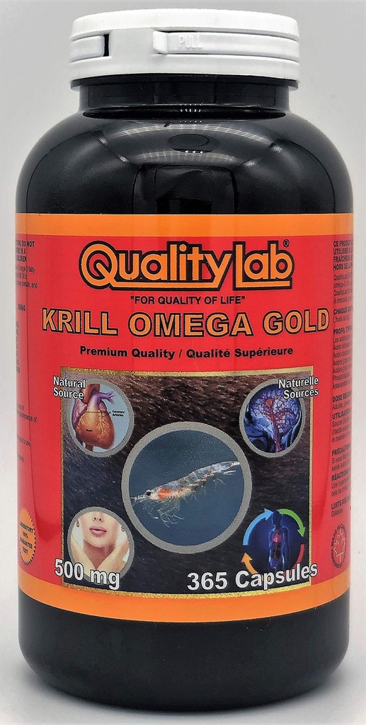 Krill Oil Omega Gold 500 mg 365 kapsler (Made in Canada)