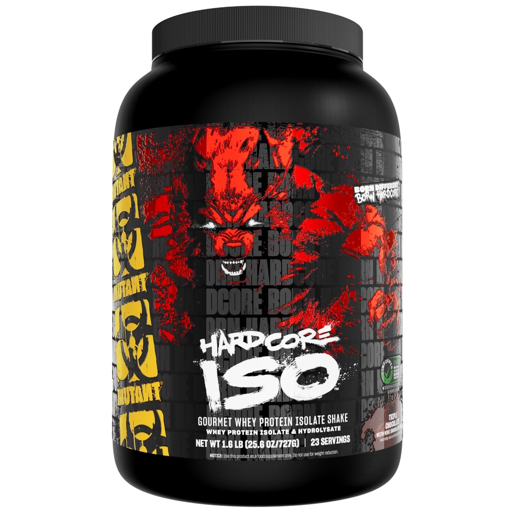 Mutant ISO Surge Whey Protein Powder Acts Hurtig til at hjælpe med at gendanne, Build Muscle, Bulk og Styrke, Bruger kun ingredienser, 1.6 LB - Triple Chokolade