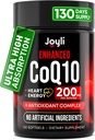 Høj Absorption CoQ10 200MG - Co Q10, 200mg Softgels for Heart Health & Energy Production - Enhanced Co Q 10 Supplement med antioxidanter og Flaxseed Oil - CoQ10 200 mg Per Servering