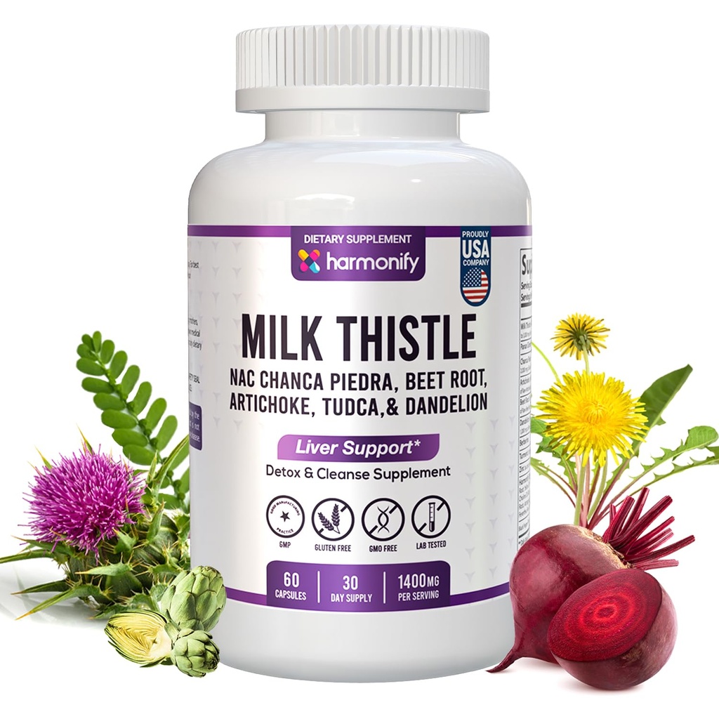 Mælk Thistle Berberine gurkemeje med Chanca Piedra, Detox & Rense & Repair Supplement, NAC, Beet Root, Artiskoke, Mælkebøtte Root, TUDCA Cholin og Ginger, 30 dages forsyning