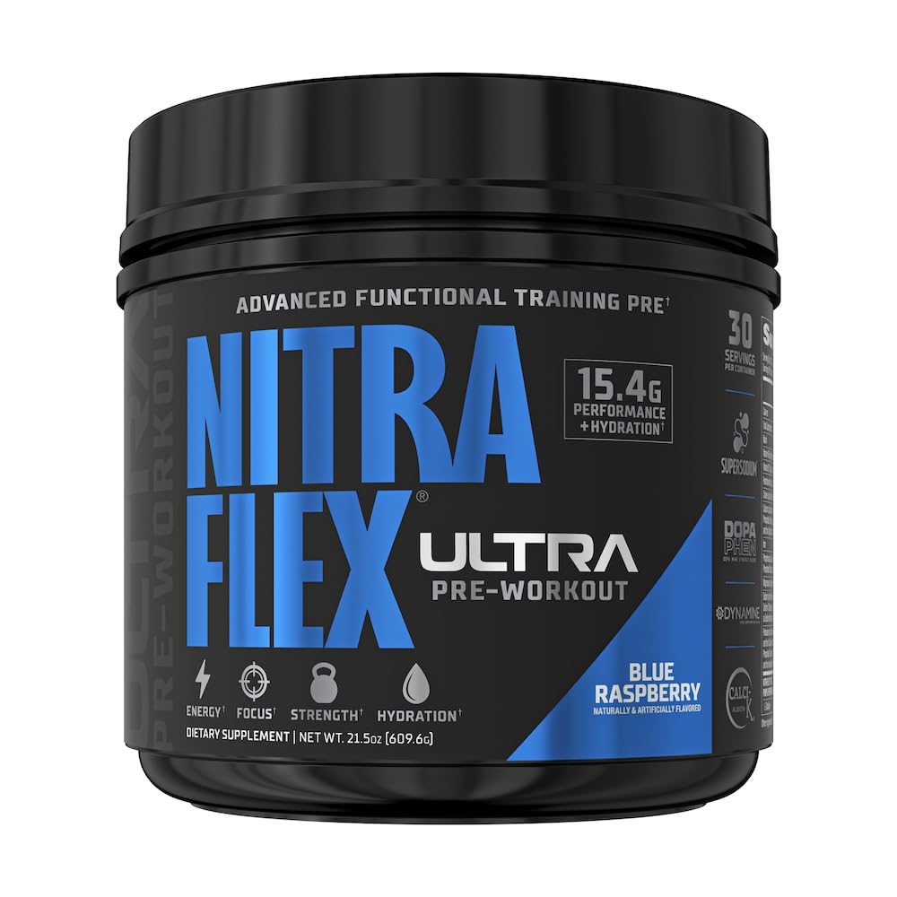 GAT SPORT Nitraflex Ultra Pre- workout supplement (30 Servere, Blå Hindbær)