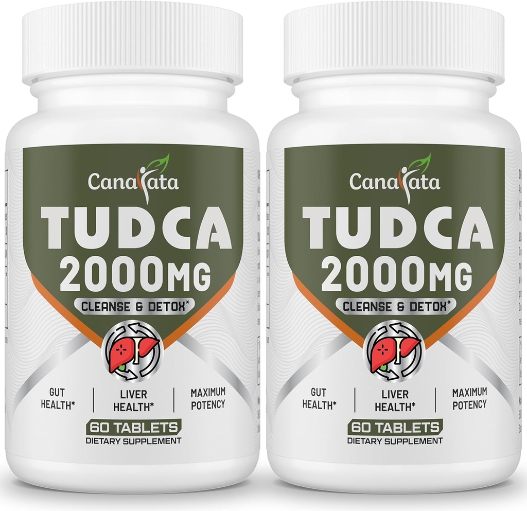 TUDCA Leverkosttilskud 2000mg - Stærke Bile Salte Support Lever Detox & Rense - Lever og galdeblære Sundhed Formula - Let at synke tabletter -60 dages forsyning