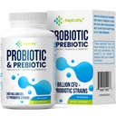 Probiotika til kvinder & mænd, 300 Millioner CFU Probiotika fra 12 Stains + Organic Prebiotics Blend til daglig fordøjelse, immunforsvar, Gut, Bloating, Gut Sundhed for kvinder & mænd, Hylde Stable - 60 kapsler