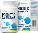 Probiotika til kvinder & mænd, 300 Millioner CFU Probiotika fra 12 Stains + Organic Prebiotics Blend til daglig fordøjelse, immunforsvar, Gut, Bloating, Gut Sundhed for kvinder & mænd, Hylde Stable - 60 kapsler