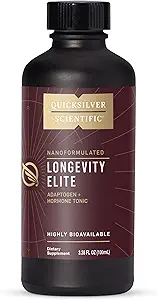 Quicksilver Scientific Longevity Elite - Liposomal Adaptogen + Graphenolone Tonic - Urtetilskud designet til alder optimering støtte Mens målretning AMPK, Sirtuins + Telomeres (100ml)
