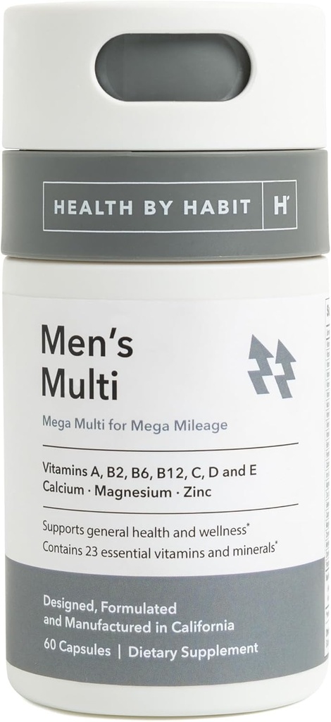 Sundhed af Habit Herre Multi supplement (60 kapsler) - 23 essentielle vitaminer og mineraler, Understøtter almen sundhed og wellness, non-GMO, sukker fri (1 pakke)