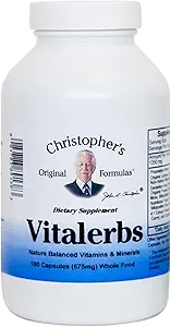 Christopher 's Original Formulas Vitalarbs, Nutrient- Rich Herbal Supplement, 180 Veg Caps