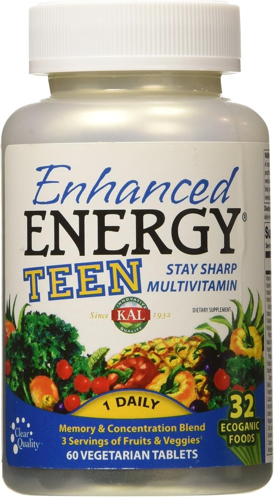 KAL Enhanced Energy for Teens Tablets, 60 Greve