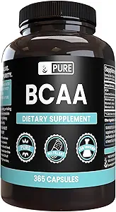 Pure Original Ingredienser BCAA (365 kapsler) Ingen Magnesium eller ris Fyldere, Altid Pure, Lab Verified