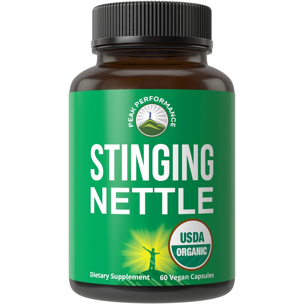USDA Organic Stinging Nettle Vegan Kapsler Lavet med Stinging Nettle Leaf pulver til prostata, hårvækst, Allergi. Bedre end Root eller Seed Extract. Plante baseret Herb Supplement tabletter, 60 piller