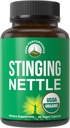 USDA Organic Stinging Nettle Vegan Kapsler Lavet med Stinging Nettle Leaf pulver til prostata, hårvækst, Allergi. Bedre end Root eller Seed Extract. Plante baseret Herb Supplement tabletter, 60 piller