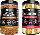 PURE ORIGINAL INGREDIENSER Ceylon kanel og berberine kapsler Bundle (730 kapsler Hver) Ingen Magnesium eller ris Fyldere, Lab Verified