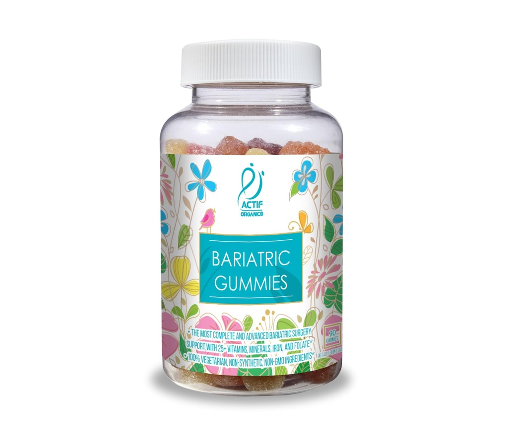 Aktivitet Organic Bariatric Gummies med 25 + Organic Vitamin og Min til Bariatric Kirurgi, Avanceret Formel - Ikke GMO, 90 Greve