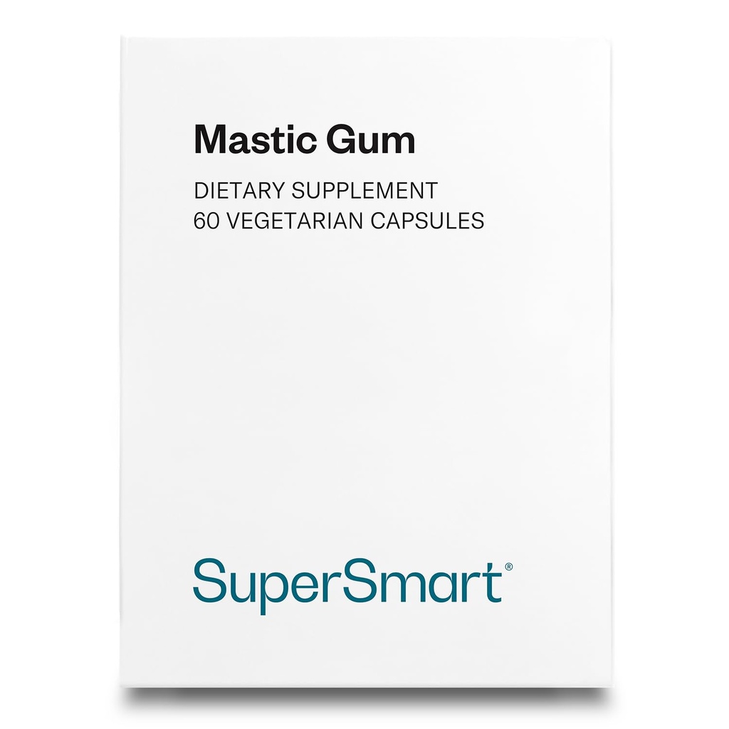 Supersmart Mastic Gum Supplement 2000mg per dag - Natural Mastic Tree Extract for H. Pylori - 124; Non- GMO & Gluten Free - 60 vegetariske kapsler