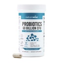 NatureWise Probiotika 60 Millioner CFU - 17 Strops + Organic Prebiotics - Immunitet, fordøjelse & Gut Health Support til kvinder & mænd - Vegetarisk, Gluten- Free, Non- GMO - 60 Kapsler [2-måned Tilgang]