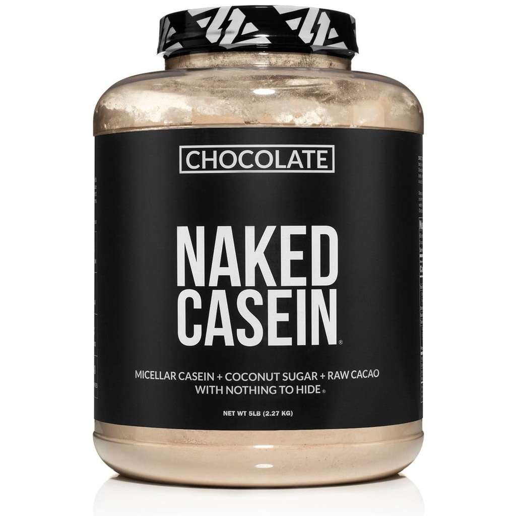 Nøgen chokolade casein - Chokolade Micellar Casein Protein - 5 Pund Bulk, GMO-Free, Gluten- Free, Soy- Free, Preservative- Free - Stimulere muskelvækst - Forbedre inddrivelse - 60 Servere