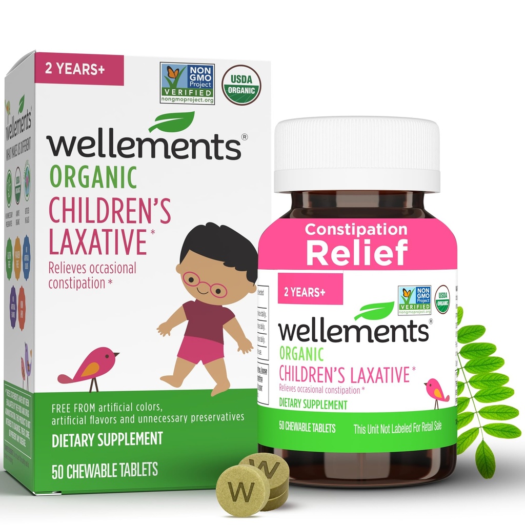 Wellness Organic Children 's Laxatives for Constipation (50 tyggetabletter)