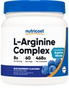 Nutricost L- Arginin Complex (Blå Hindbær, 60 Servering) - Gluten Free, Non- GMO