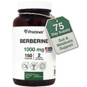 PRISTINE 'S Berberine supplement kapsler - 1000 MG 75 Day Supply 150 Kapsler - hjerte, og immunitet sundhedsstøtte Antioxidant - fordøjelsesfremmende Tract & sund Gut Flora Support
