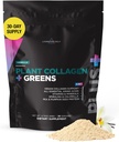 Livingood Daily Plant Collagen + Green Powder, Vanilla Flavor, 5-in-1 Collagen Support med Pea Protein, Aminosyrer, Spirulina, Chlorella & C-vitamin, Hår Skin Nails Support, Vegan, 30 Servere
