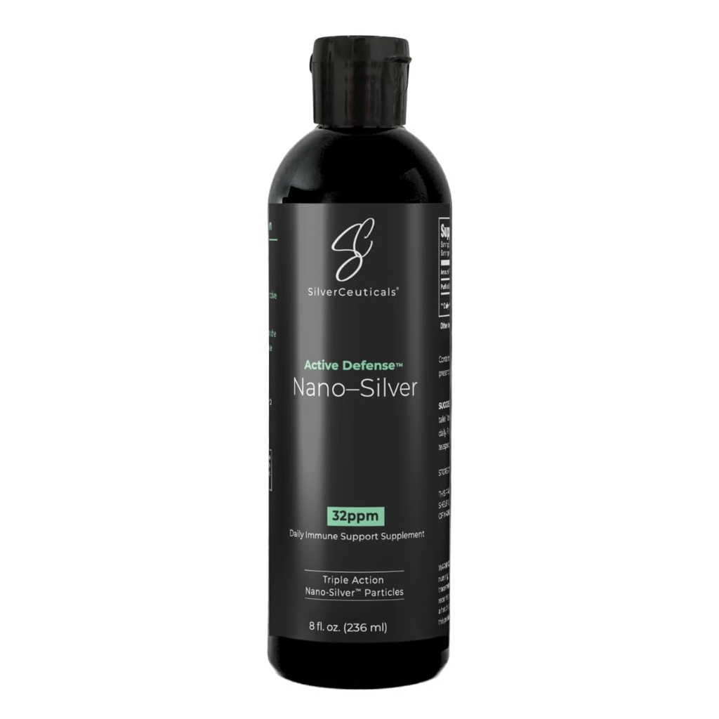 Kolloid sølv w / Nano teknologi - 32ppm 8oz - 8X mere effektiv - Naturlig immunforsvar - Save The Sick Days - Age 5 & Up - Udfører højere PPM Silvers - Ingen smag & lugt - 3. part testet