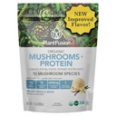 Plantfusion Mushroom Protein Powder - 3 i 1 Vegan Protein Powder, Mushroom supplement, og Adaptogen supplement - Support Mental Fokus, Immunitet, og Inddrivelse - Vanilla 1lb