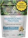 Plantfusion Mushroom Protein Powder - 3 in 1 Vegan Protein Powder, Mushroom Supplement, and Adaptogen Supplement - Support Mental Focus, Immunity, and Recovery - Vanilla 1lb
