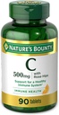 Naturens Bounty C-vitamin, Støtte til et sundt immunsystem, 500 mg C-vitamin med Rosehips, 90 tyggetabletter