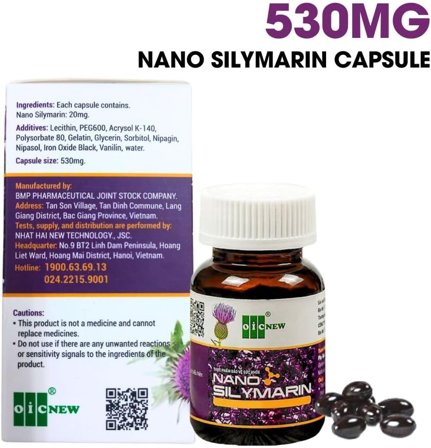 Nano Silymarin - 60 kapsler - Leversygestøtte og stabiliser leverceller - Nano teknologi øger absorptionen op til 99,9%