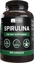 Pure Original Ingredienser Spirulina (365 kapsler) Ingen Magnesium eller ris Fyldere, Altid Pure, Lab Verified