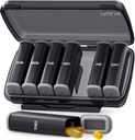 PULIV Stor Ugentlig Pill Organizer 2 gange om dagen med Dual Damp- Proof Design, Black AM PM Pill Box 7 Dag for beskyttelse af personlige oplysninger, Pill sag for vitaminer, Medicin, Fiskeolier, Kosttilskud