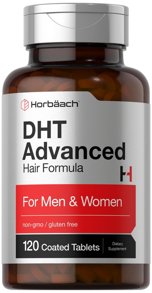 Horbäach DHT Advanced Hår Formel 124; 120 Tabletter 4004; Non-GMO og Gluten Free Hår Formel Blend med Saw Palmetto, Kudzu, og Fo-Ti