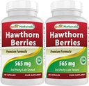 Bedste Naturals Hawthorn Berry 565 mg 180 kapsler (180 greve (pakke med 2))