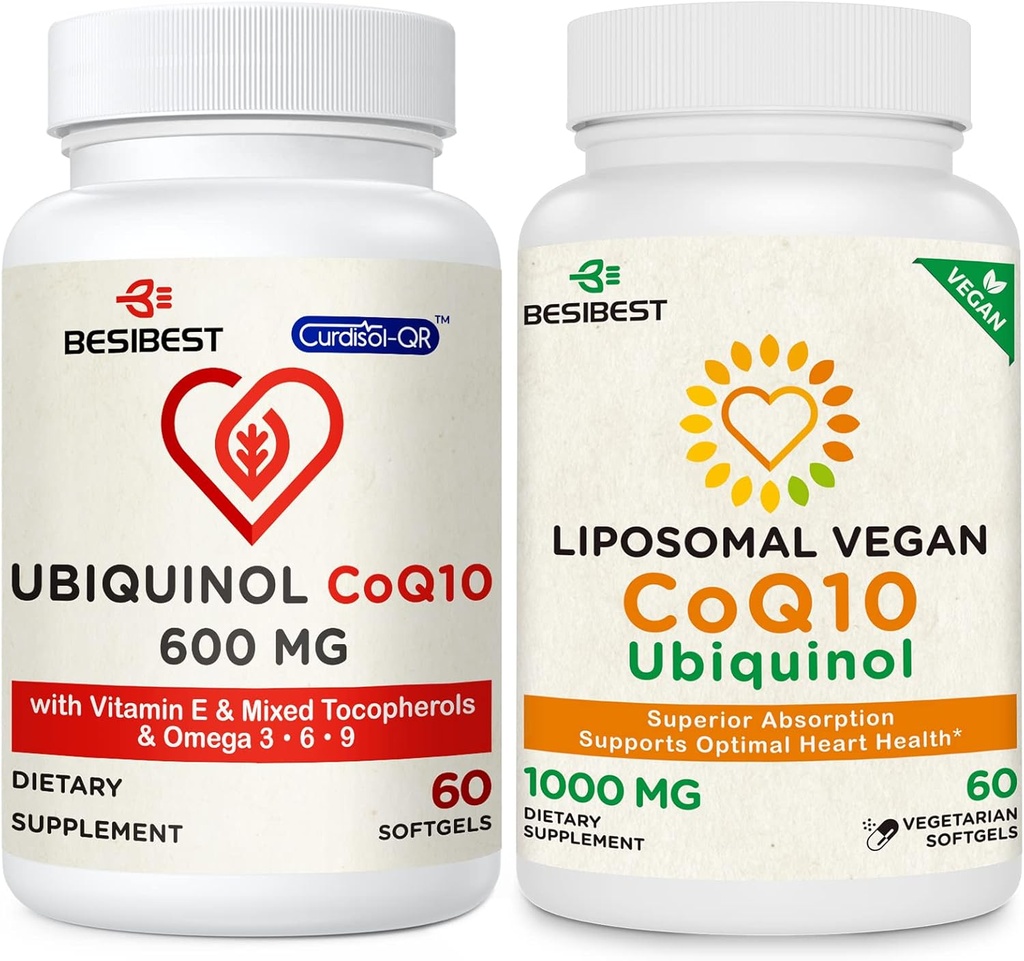CoQ10 600 mg 1PCS Bundle med 1000mg Liposomal CoQ10 Ubiquinol Supplement 1PCS
