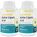 Liposomal Alpha Lipoic Acid 1400mg Softgels, ALA tillæg med L- Carnitin 1000mg, Ubiquinol (Active CoQ10) 100mg og E-vitamin 10mg, Alpha- Lipoic Acid for Antioxidants, Nerve, Energy 120 Softgel