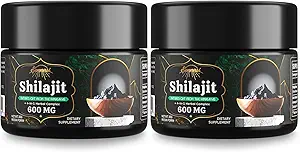 Sennasi 600 MG Shilajit Resin - Shilajit Supplement med Fulvic Acid & 85 + Trace Minerals for Energy, Immunity, Brain Power, 60 Bedste