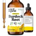 Wild & Organic Burdock Root Tinktur - Flydende supplement til antioxidant, Detox, fordøjelsesstøtte - Burdock Root Herb Drops - Vegan, Sukker & Alkohol- Free - 4 fl oz