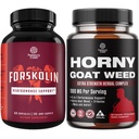 Bundle af Pure Forskolin Extract supplement til forbedret energi til Adults- Plant- baseret energi kosttilskud og Horny Geat Weed Extract Complex for Enhanced Energy og Stamina