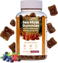 Irish Sea Moss Gummies- 120 Lækker Berry Vegan Seamoss Gummies med Burdock Root, Seamoss & Bladerwrack - Gume Vitaminer til at støtte en sund Thyroid, Gut & Immun- for voksne & børn