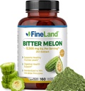 FineLand Bitter Melon 25:1 Extract 12,500mg Strength, 10% Bitter Principles, 160 Vegan Capsules, Supports Digestive Health, Standardized and Concentrated 25X Extract, Non-GMO Made in USA