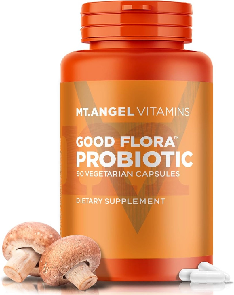 Mt. Angel Vitamin - God Flora Probiotic, understøtter sund fordøjelse og bakterier (60 vegetariske kapsler)