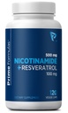 Nicotinamid 500 mg med Resveratrol 100 mg 120 Veggie kapsler - Non- GMO Vitamin B3, understøtter metabolisk sundhed, NAD +, Skin Cell & Mitokondriel energiproduktion. Lavet i USA for mænd og kvinder