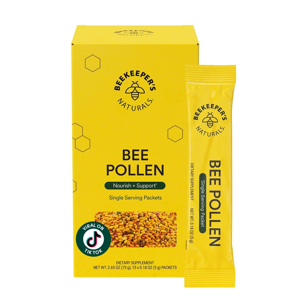 Biavlerens Naturals - 100% Raw Bee Pollen Stick Packs, Natural Posted Enzymes, Kilde til B-vitamin, mineral, Aminosyrer & Protein - Paleo & Keto Friendly, Gluten Free (15ct)