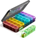 Odaro Weekly Pill Organizer 4 gange om dagen, BPA Gratis Daily Pill Box 7 dag, Stor rejse Pill sag med 28 Segment til at holde medicin, vitamin og supplement