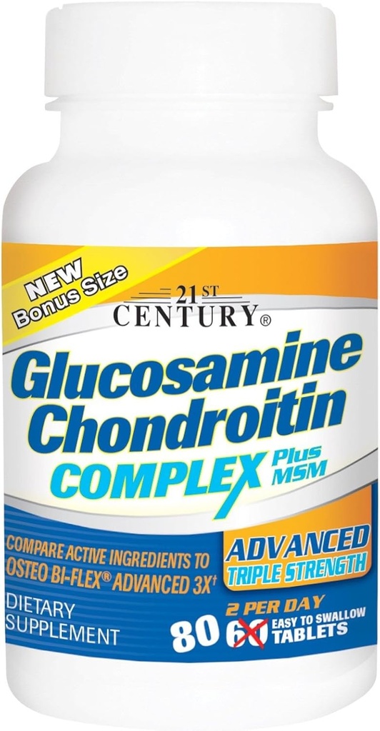 Glucosamin Chondroitin Complex Plus MSM, Advanced Triple Strength, 60