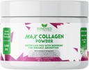 Max Collagen Plus C (30 Day Supply) - All Natural Collagen Powder with Biotin & Bioperine to Boost Anti Aging Hydration & Skin Firmness - 500mg Vitamin C - Strengthen Bones & Nails