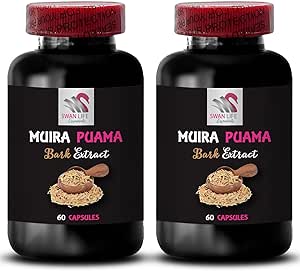 Lifestyle Companion - Muira PUAMA BARK Extract - Power Surge, Natural Energy Boost, Balanceret Boost, Adventure Readiness, Herbal Drive Aktivering, Energizing Plant Power 2 Flasker 120 Kapsler