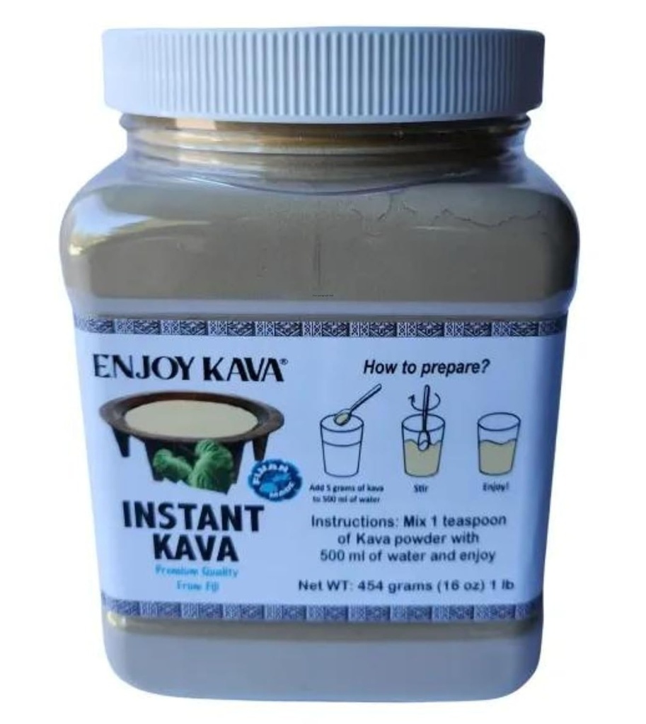 KAVA On The Go - Micronized INSTANT Kava (1 LB Jar / 16 Oz) From FIJI - JUST ADD WATER EnjoyKava.com