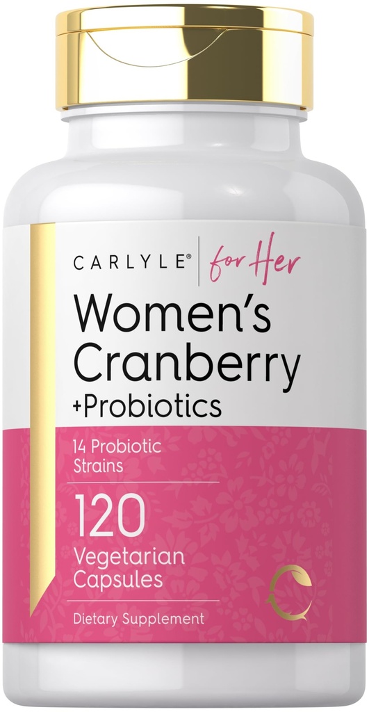 Carlyle Women 's Cranberry Plus Probiotics Note 124; 120 Kapsler Note 124; med 14 Probiotiske Strops
